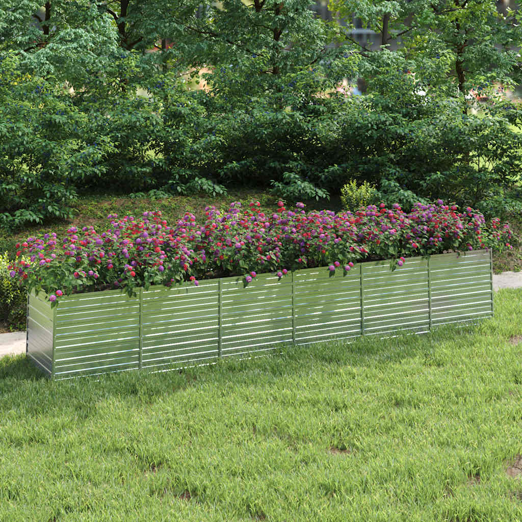 vidaXL Plantenbak verhoogd 160x80x77 cm gegalvaniseerd staal zilver
