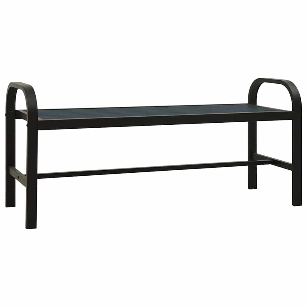 vidaXL Tuinbank 124,5 cm staal en HKC zwart