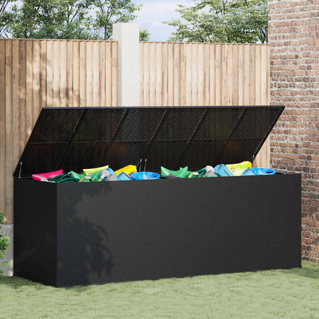 vidaXL Tuinbox 100x49x103,5 cm polyetheen rattan zwart