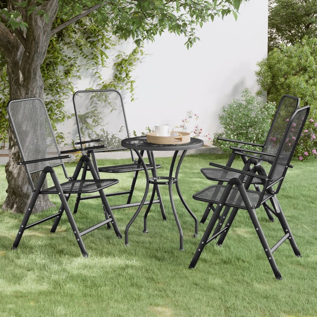 vidaXL Tuinstoelen inklapbaar 2 st metaalgaas antracietkleurig
