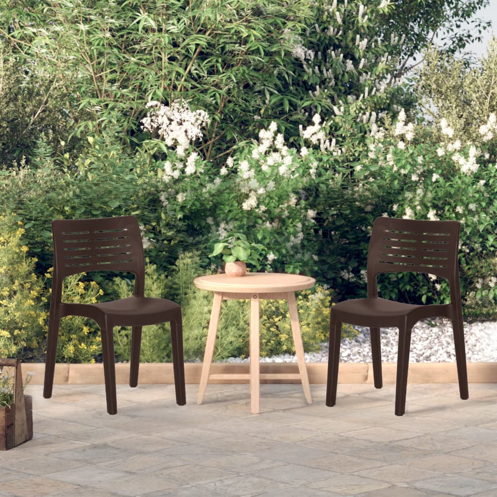 vidaXL Tuinstoelen 2 st polypropylène couleur antraciet