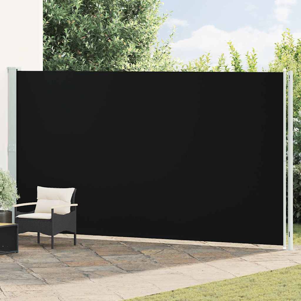 vidaXL Tuinscherm uittrekbaar 140x600 cm zwart