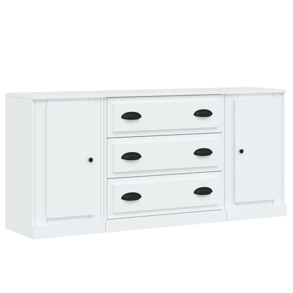 vidaXL Dressoirs 3 st bewerkt hout wit