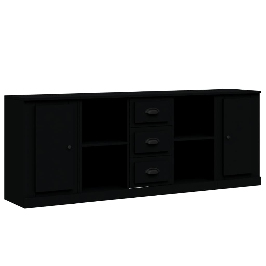 vidaXL Dressoirs 3 st bewerkt hout wit