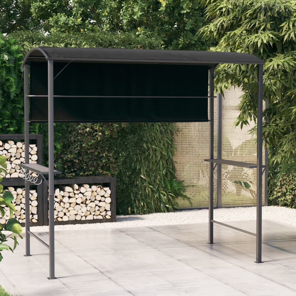 vidaXL Prieel met dak 220x110x200 cm crèmekleurig