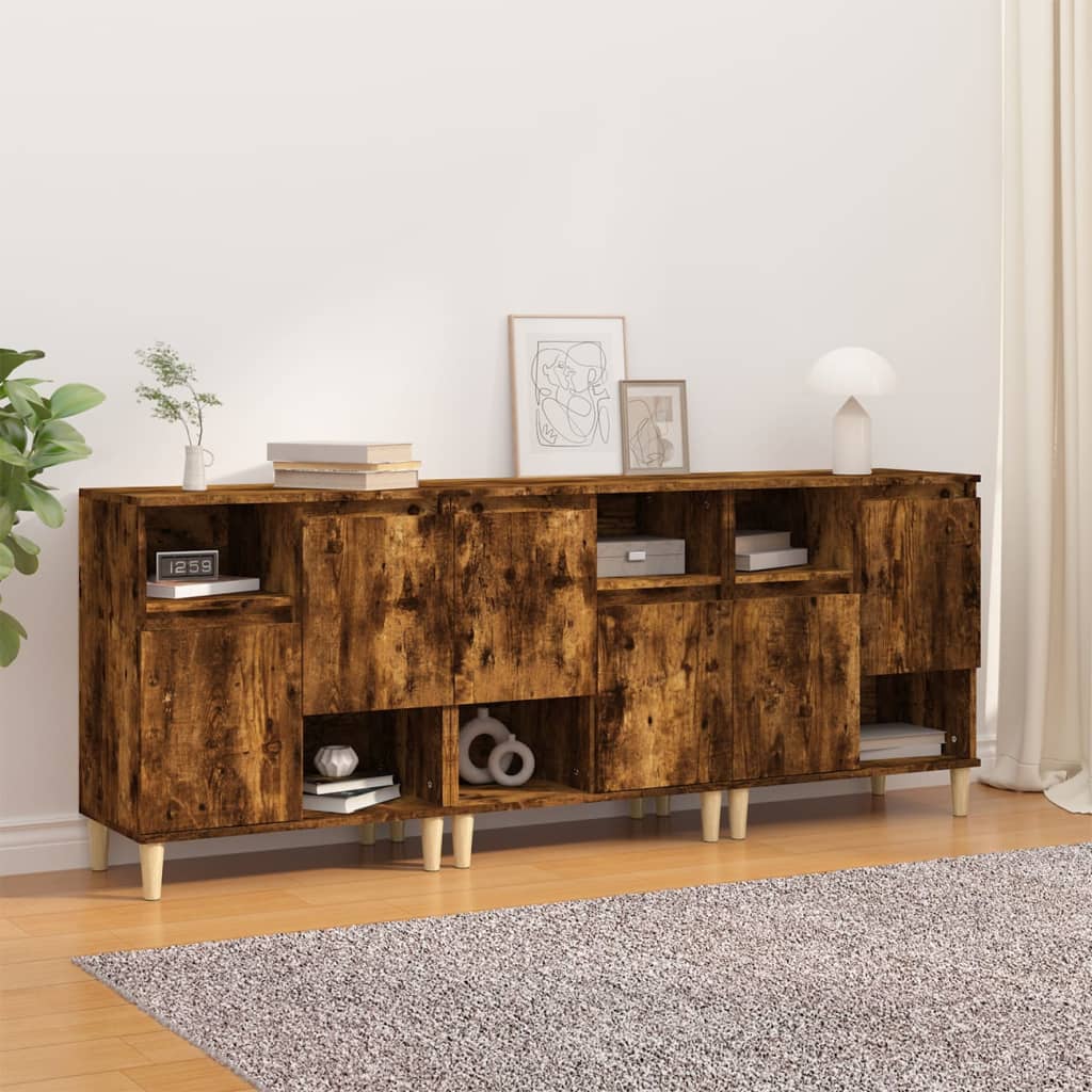 vidaXL Dressoirs 2 st 60x35x70 cm bewerkt hout wit