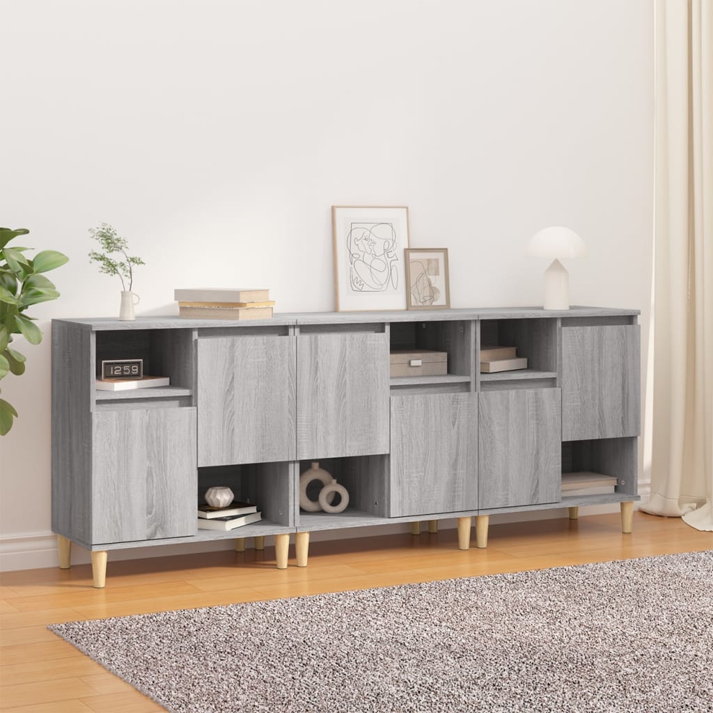 vidaXL Dressoirs 2 st 60x35x70 cm bewerkt hout wit
