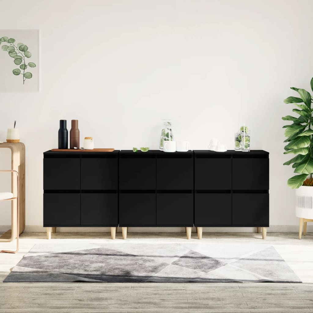 vidaXL Dressoirs 2 st 60x35x70 cm bewerkt hout wit