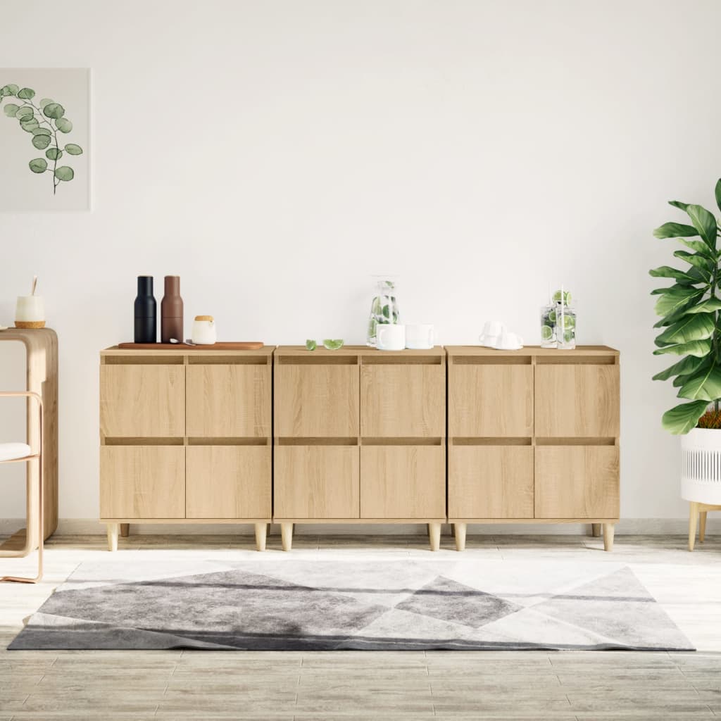 vidaXL Dressoirs 2 st 60x35x70 cm bewerkt hout wit