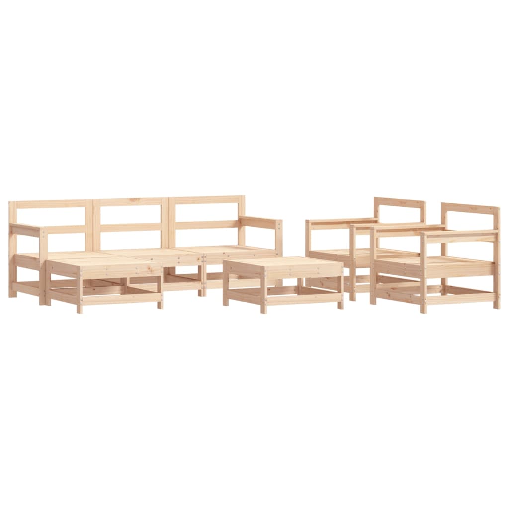 vidaXL 7-Piece Lounge Set with Cushions Solid Teak