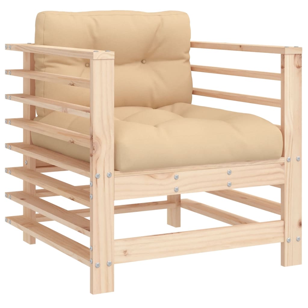 vidaXL 7-delige Loungeset met kussens massief teak