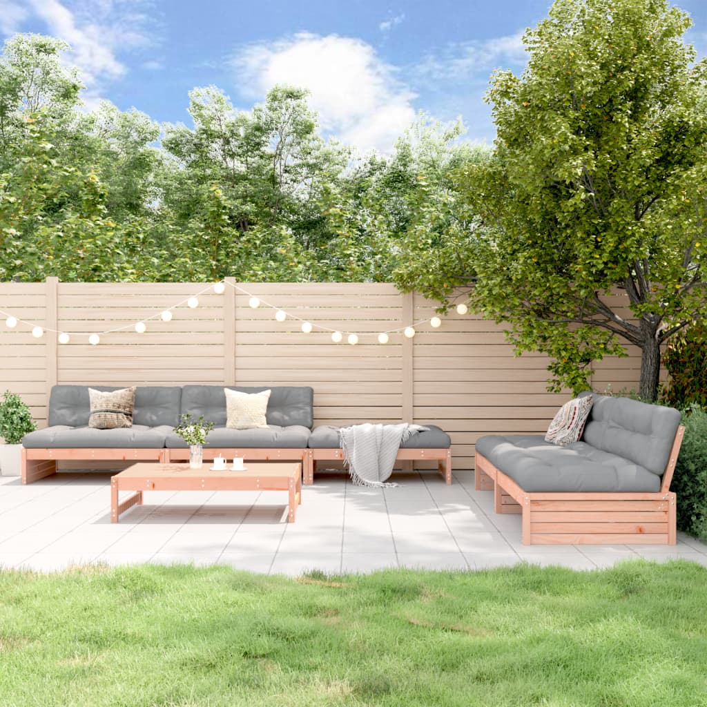 vidaXL 6-delige Loungeset met kussens massief hout