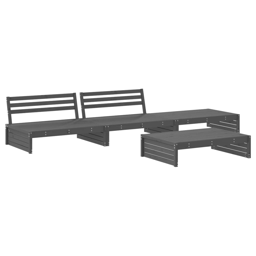 vidaXL 4-Piece Lounge Set with Cushions Solid Wood