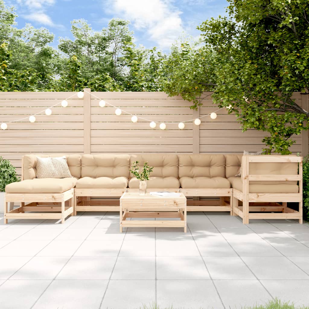 vidaXL 8-delige Loungeset massief grenenhout