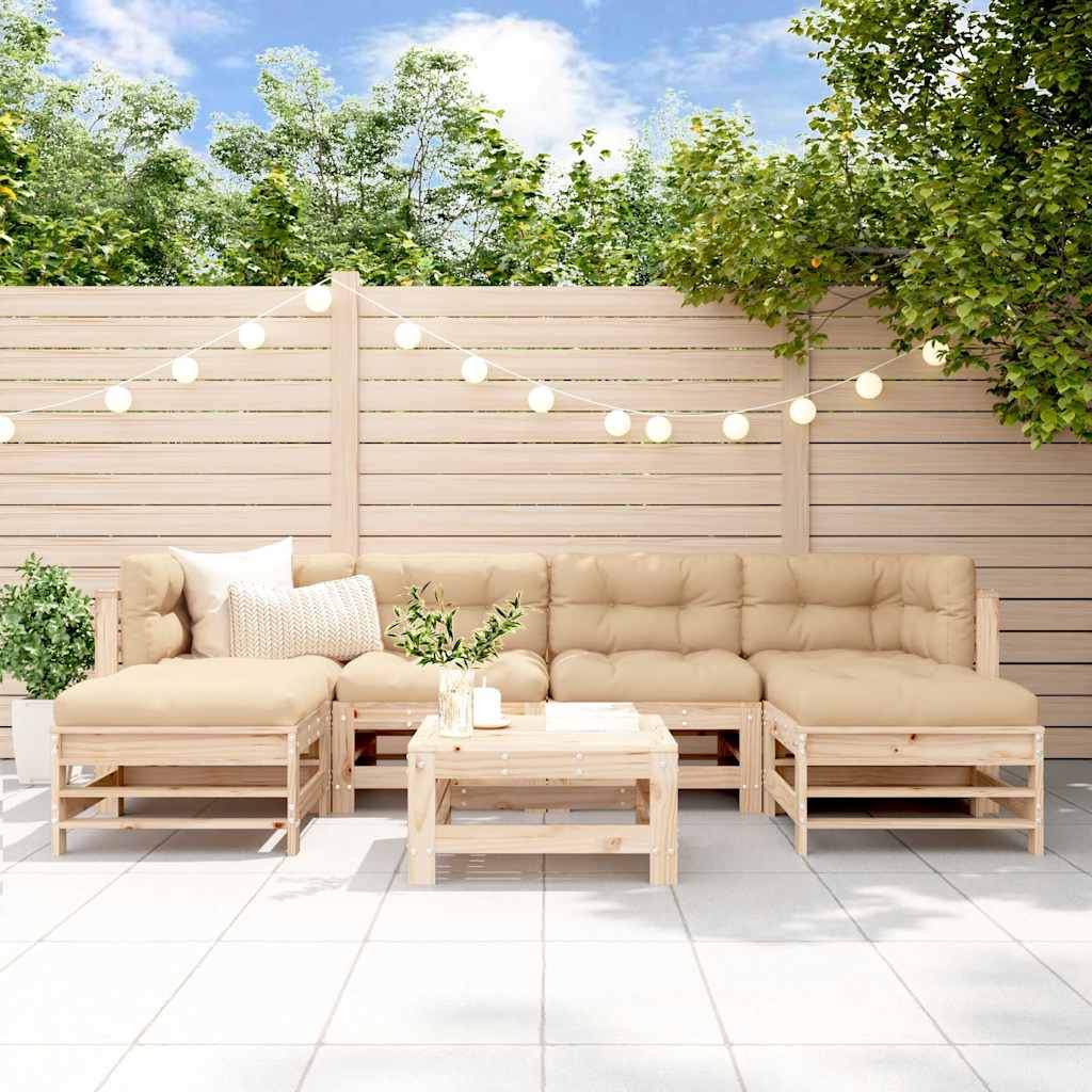 vidaXL 7-Piece Lounge Set Solid Pine Wood