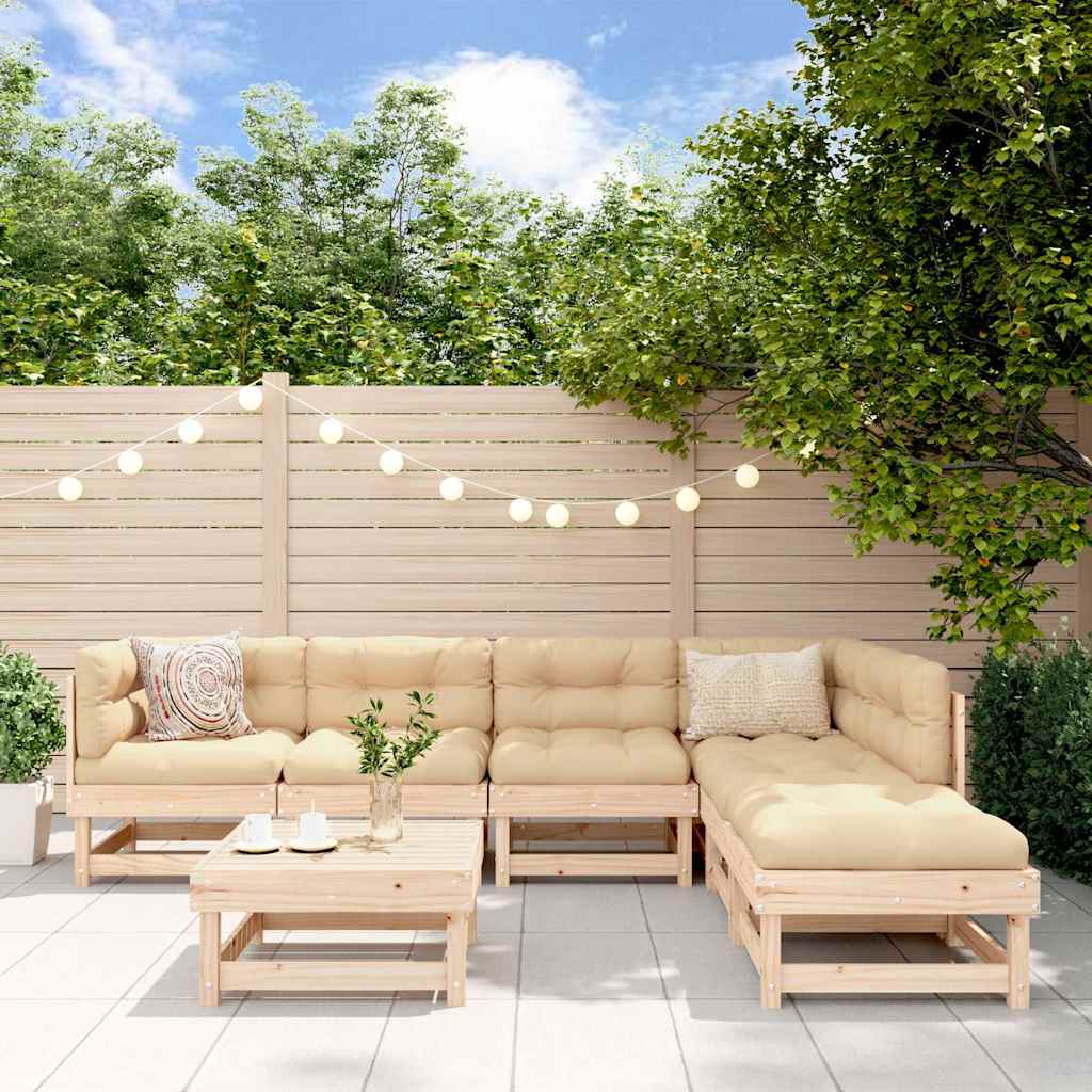 vidaXL 7-Piece Outdoor Lounge Set Solid Pine Wood