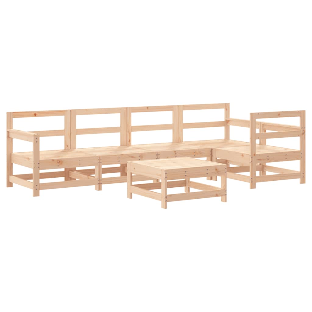 vidaXL 6-delige Loungeset massief grenenhout