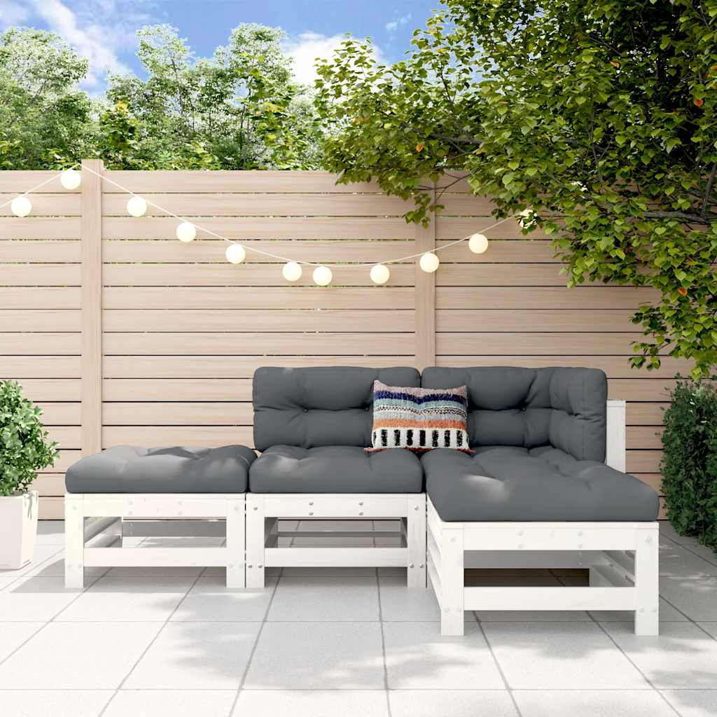 vidaXL 4-delige Loungeset massief grenenhout