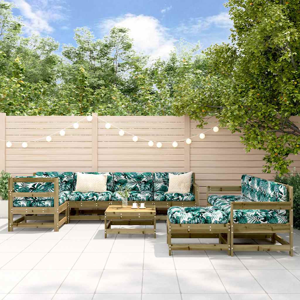 vidaXL 10-delige Loungeset massief grenenhout