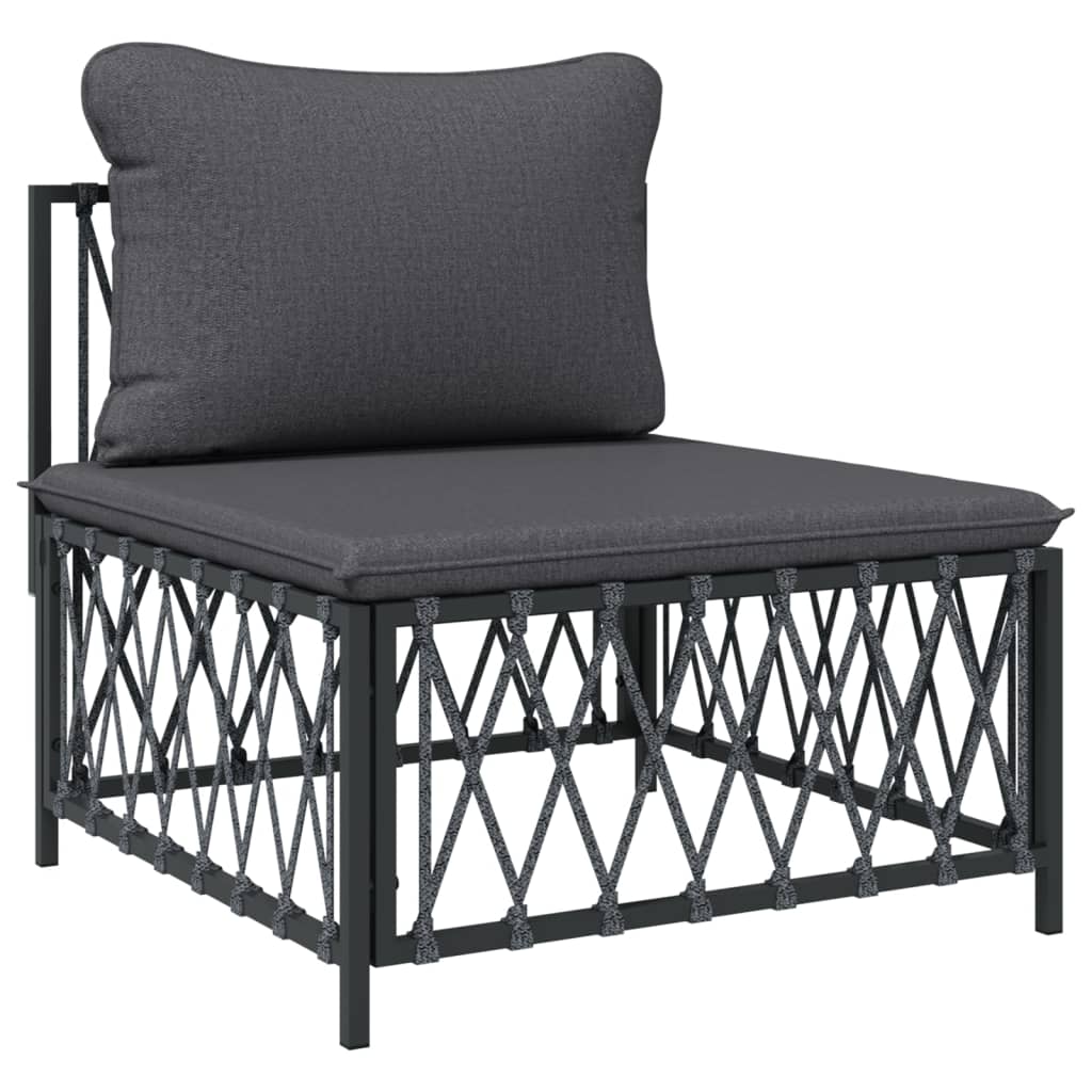 vidaXL 6-delige Loungeset met kussens staal wit