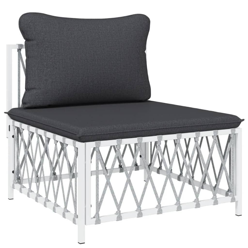 vidaXL 10-delige Loungeset met kussens staal wit