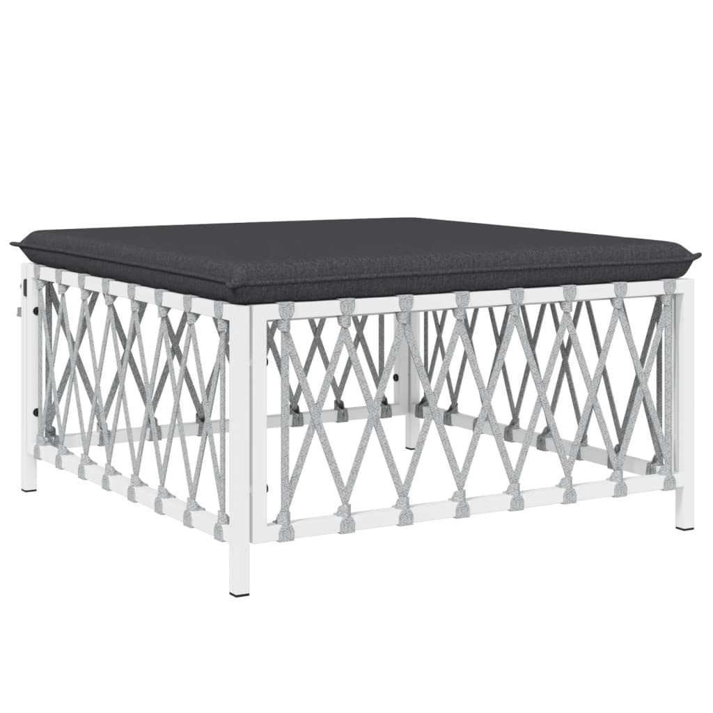 vidaXL 10-delige Loungeset met kussens staal wit