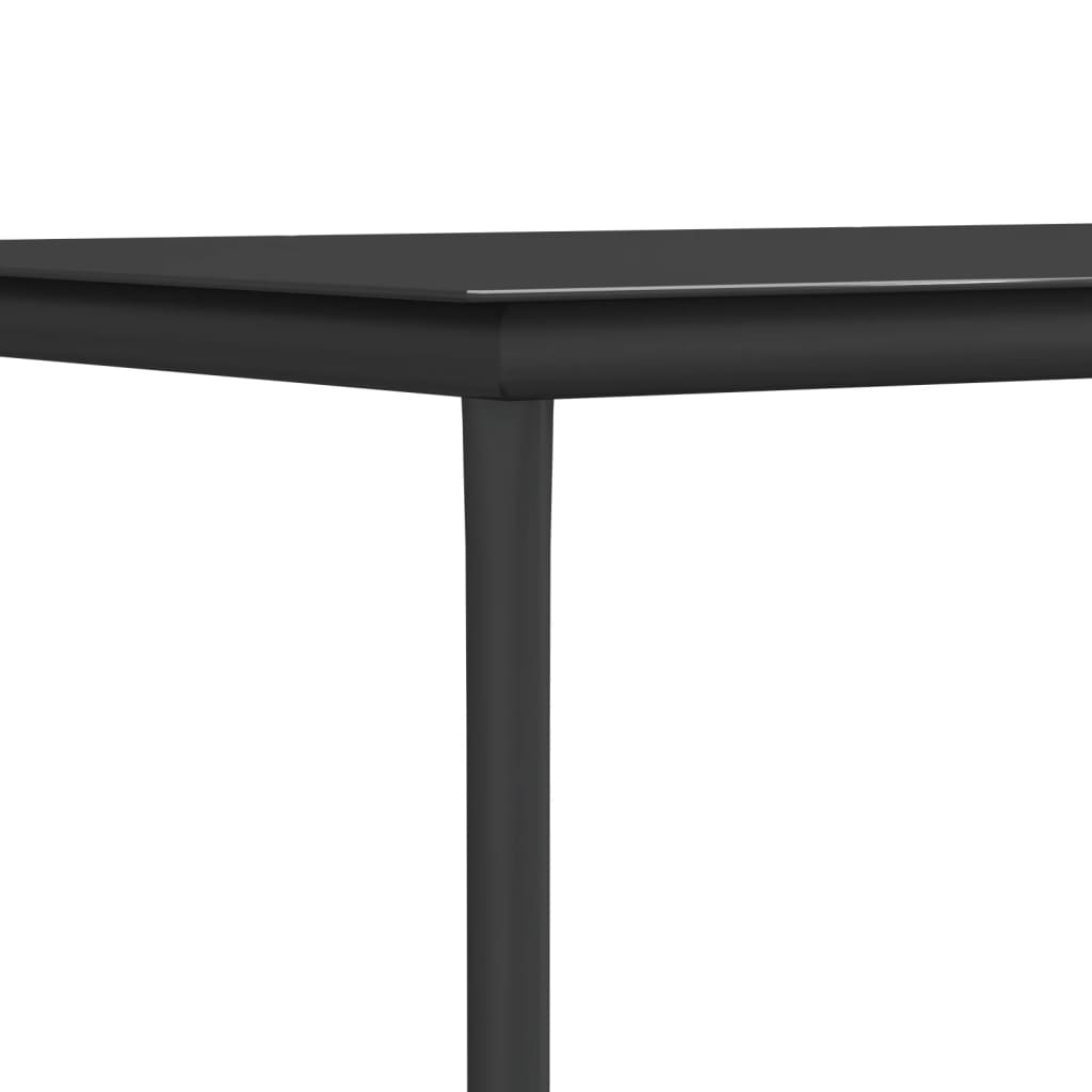 vidaXL 3-delige Tuinset met kussens poly rattan en staal zwart