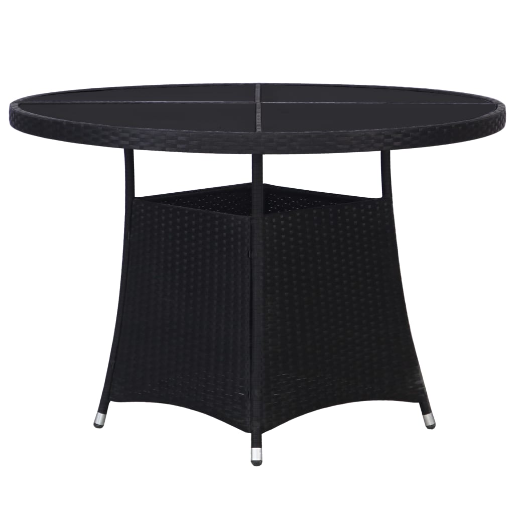 vidaXL Tuintafel Ø110x74 cm poly rattan grijs