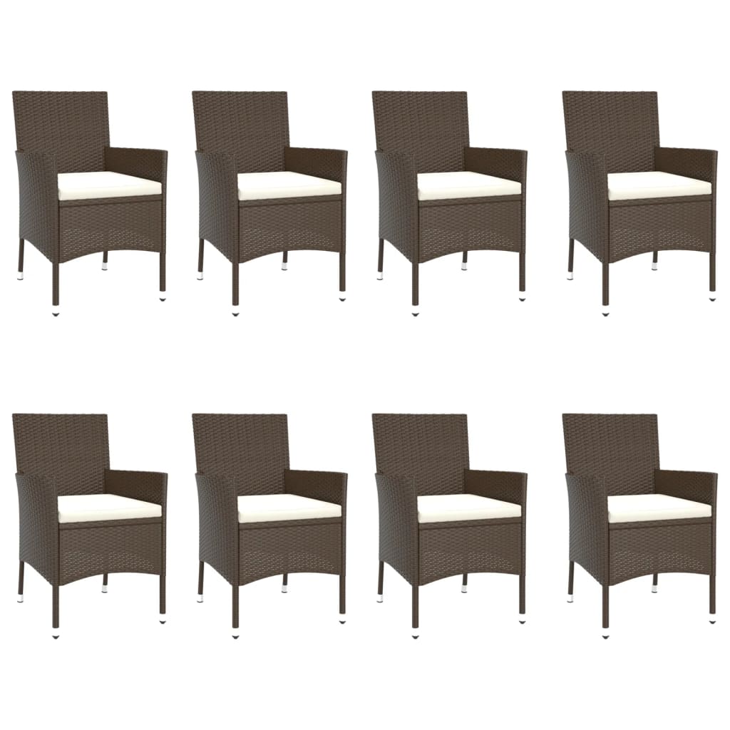 vidaXL 5-piece Garden Lounge Set with Cushions Poly Rattan Brown