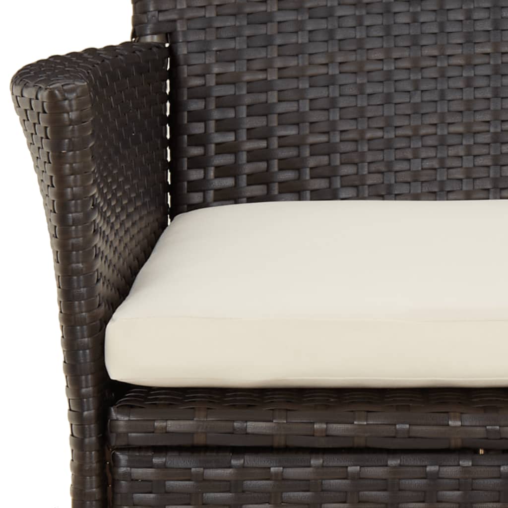 vidaXL 5-piece Garden Lounge Set with Cushions Poly Rattan Brown