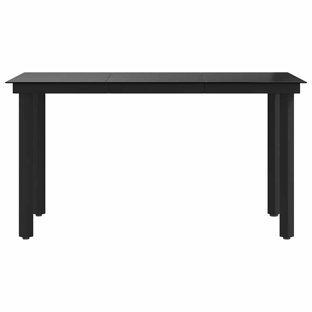 vidaXL Garden Table 200x100x74 cm Steel and Glass Black