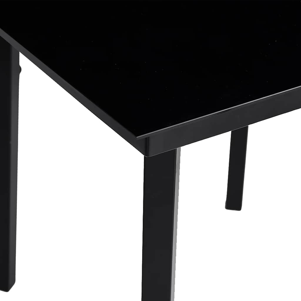 vidaXL Garden Table 200x100x74 cm Steel and Glass Black