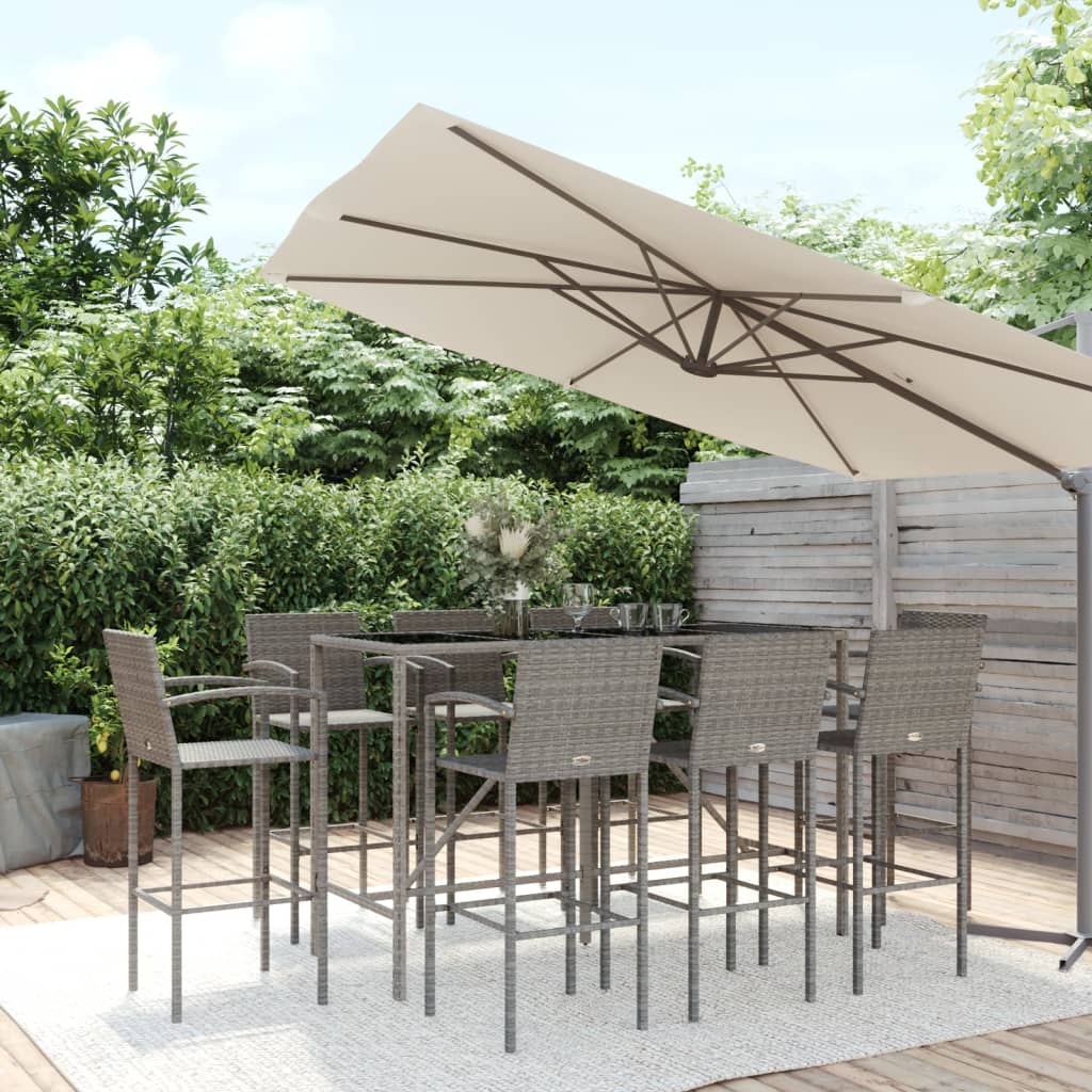 vidaXL 5-piece Garden Bar Set poly rattan black