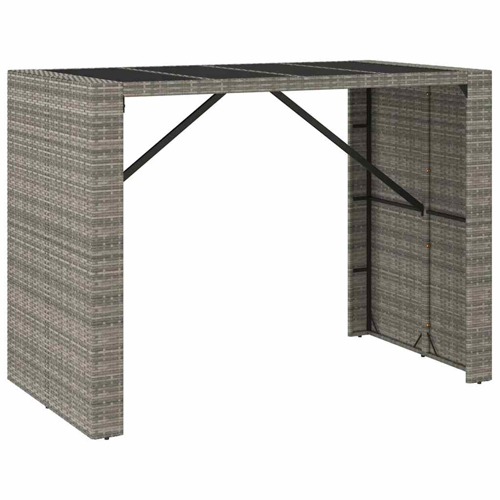 vidaXL 5-piece Garden Bar Set poly rattan and solid acacia wood black