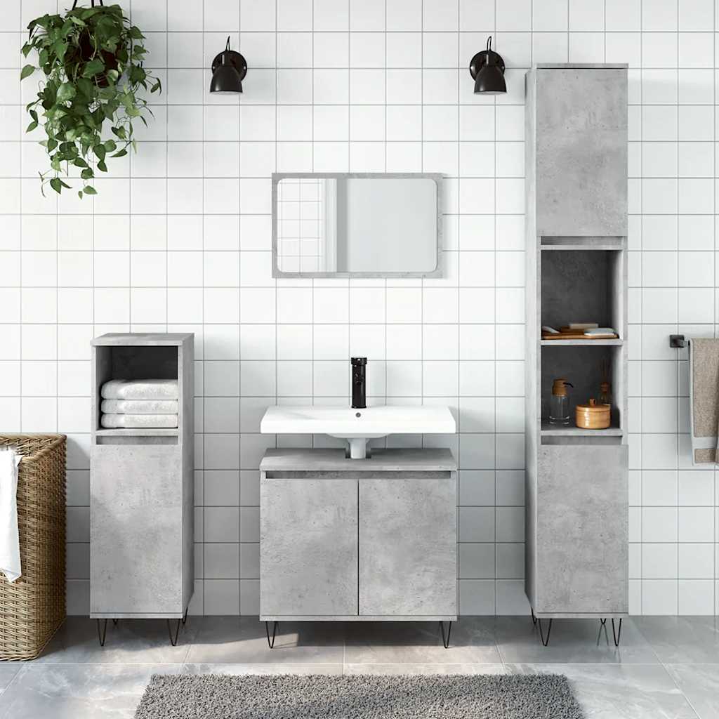 vidaXL 3-delige Badkamerkastenset bewerkt hout wit
