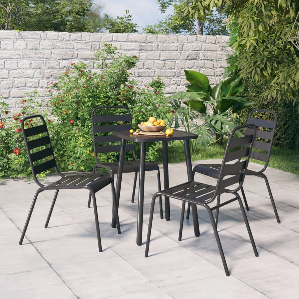 vidaXL 3-delige Tuinset staal antracietkleurig