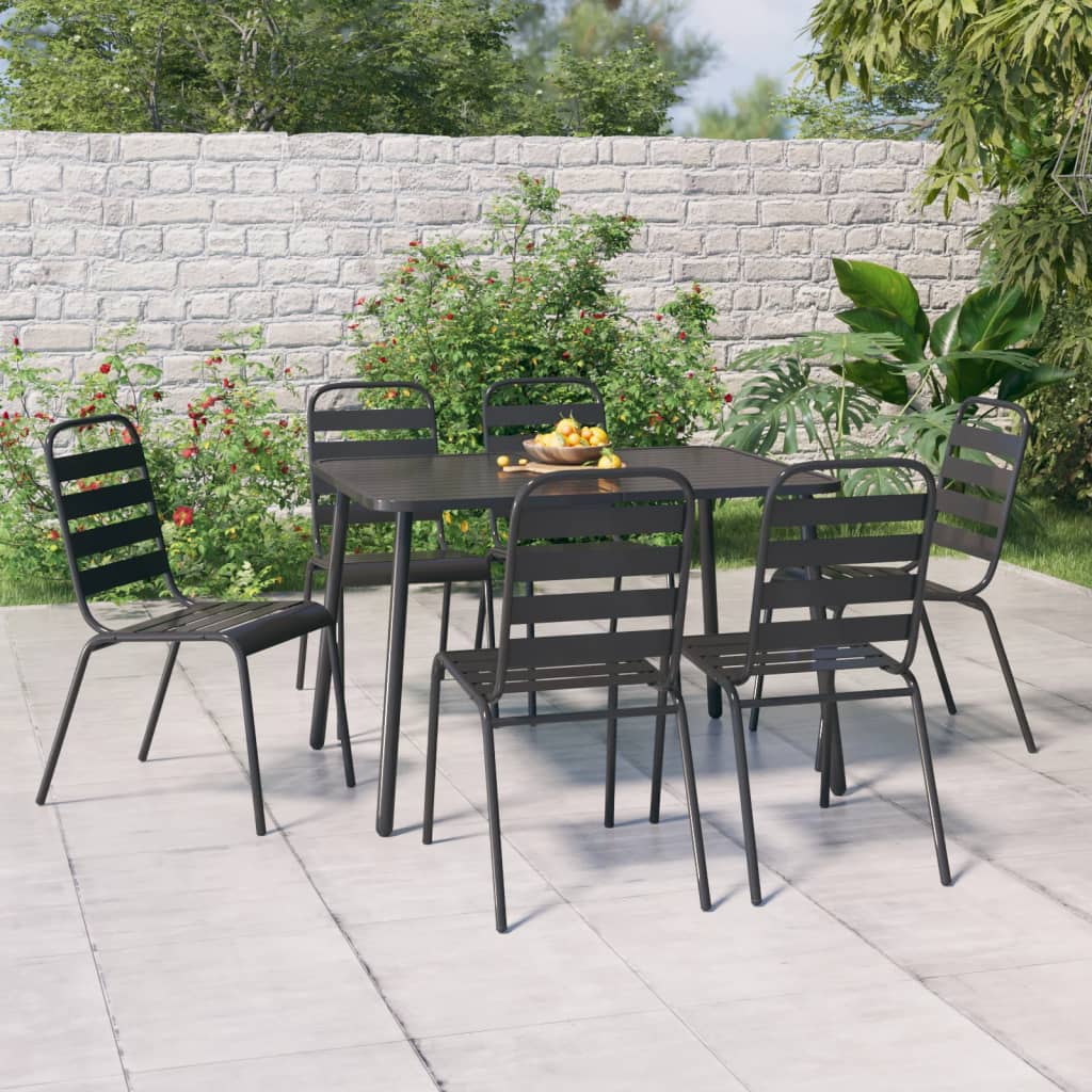 vidaXL 3-delige Tuinset staal antracietkleurig