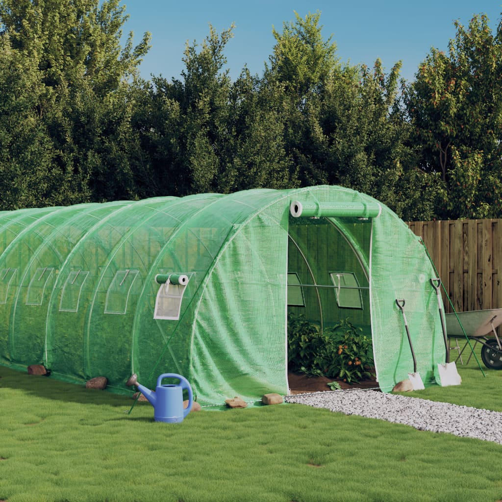 vidaXL Tuinkas met stalen frame 12 m² 4x3x2 m groen