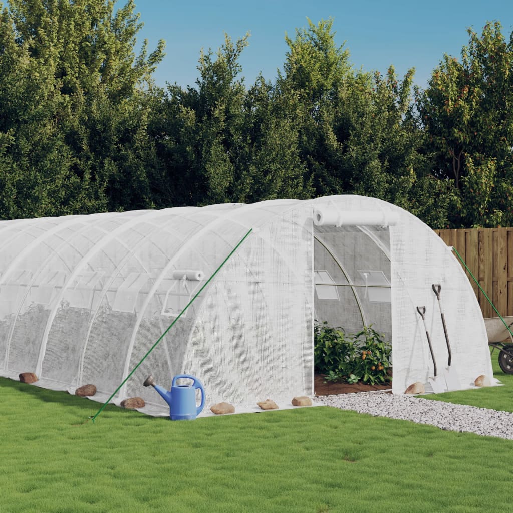 vidaXL Tuinkas met stalen frame 16 m² 4x4x2 m groen