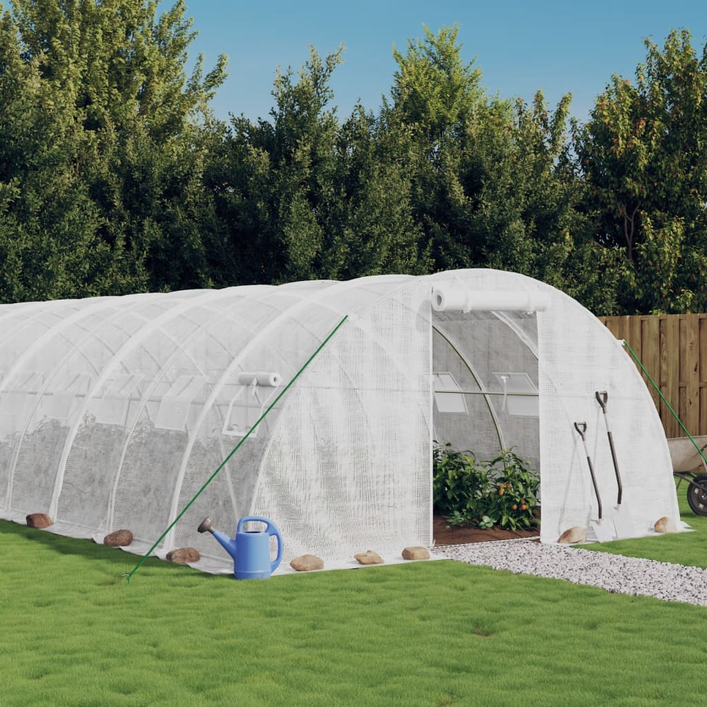 vidaXL Tuinkas met stalen frame 16 m² 4x4x2 m groen