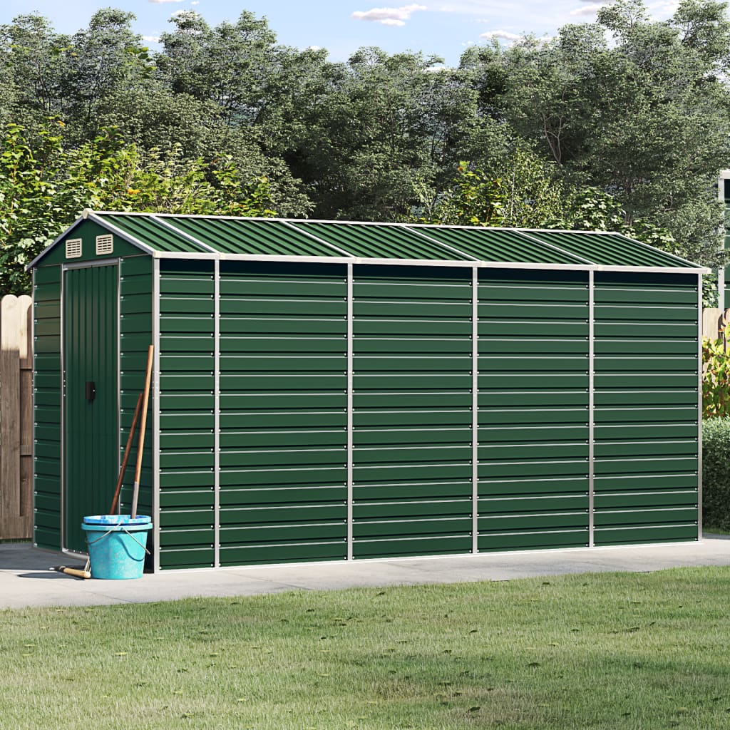 vidaXL Tuinschuur 191x130x198 cm gegalvaniseerd staal groen