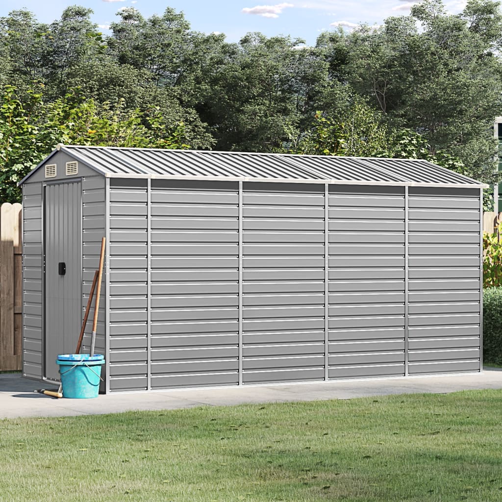 vidaXL Tuinschuur 191x130x198 cm gegalvaniseerd staal groen