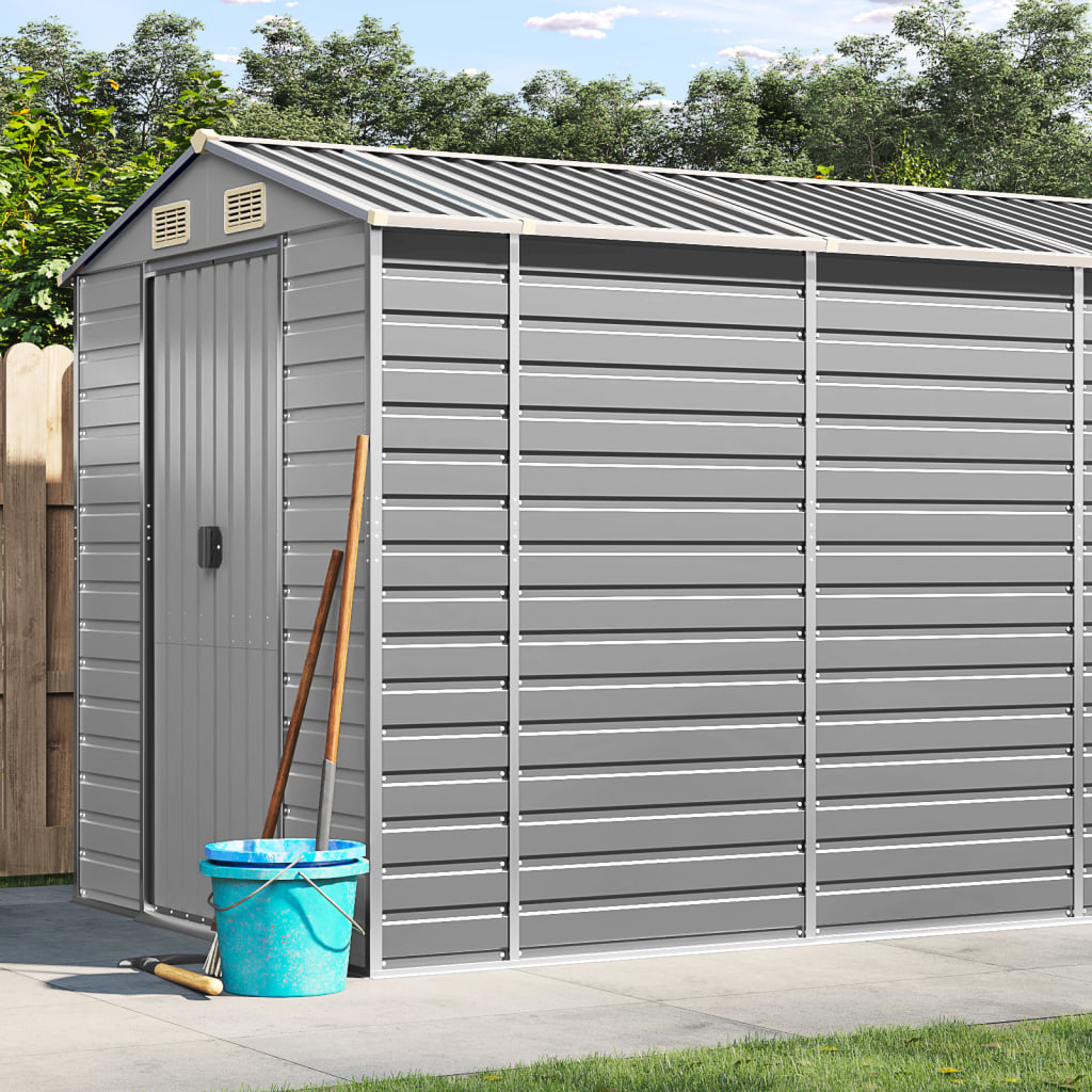 vidaXL Tuinschuur 191x130x198 cm gegalvaniseerd staal groen