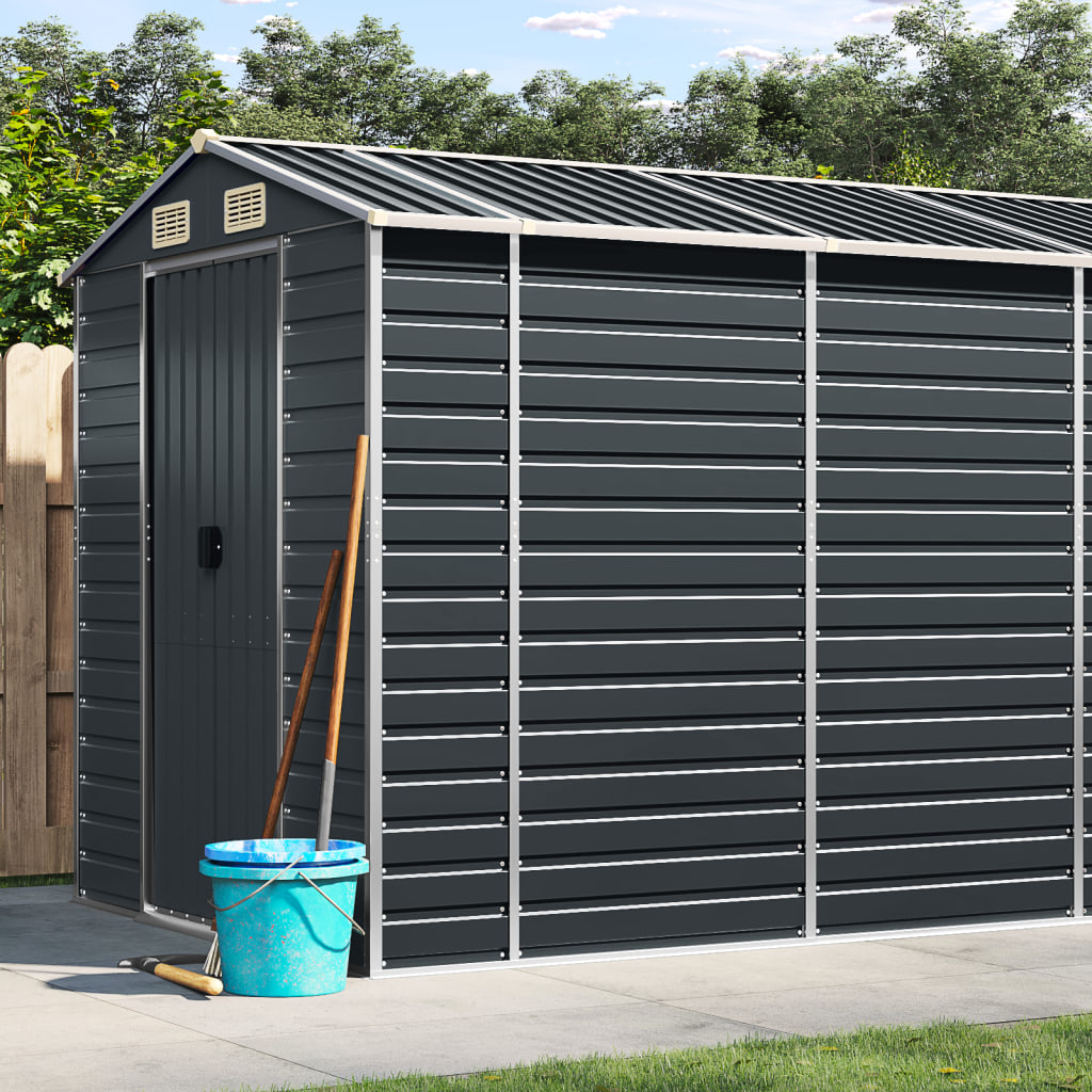 vidaXL Tuinschuur 191x130x198 cm gegalvaniseerd staal groen