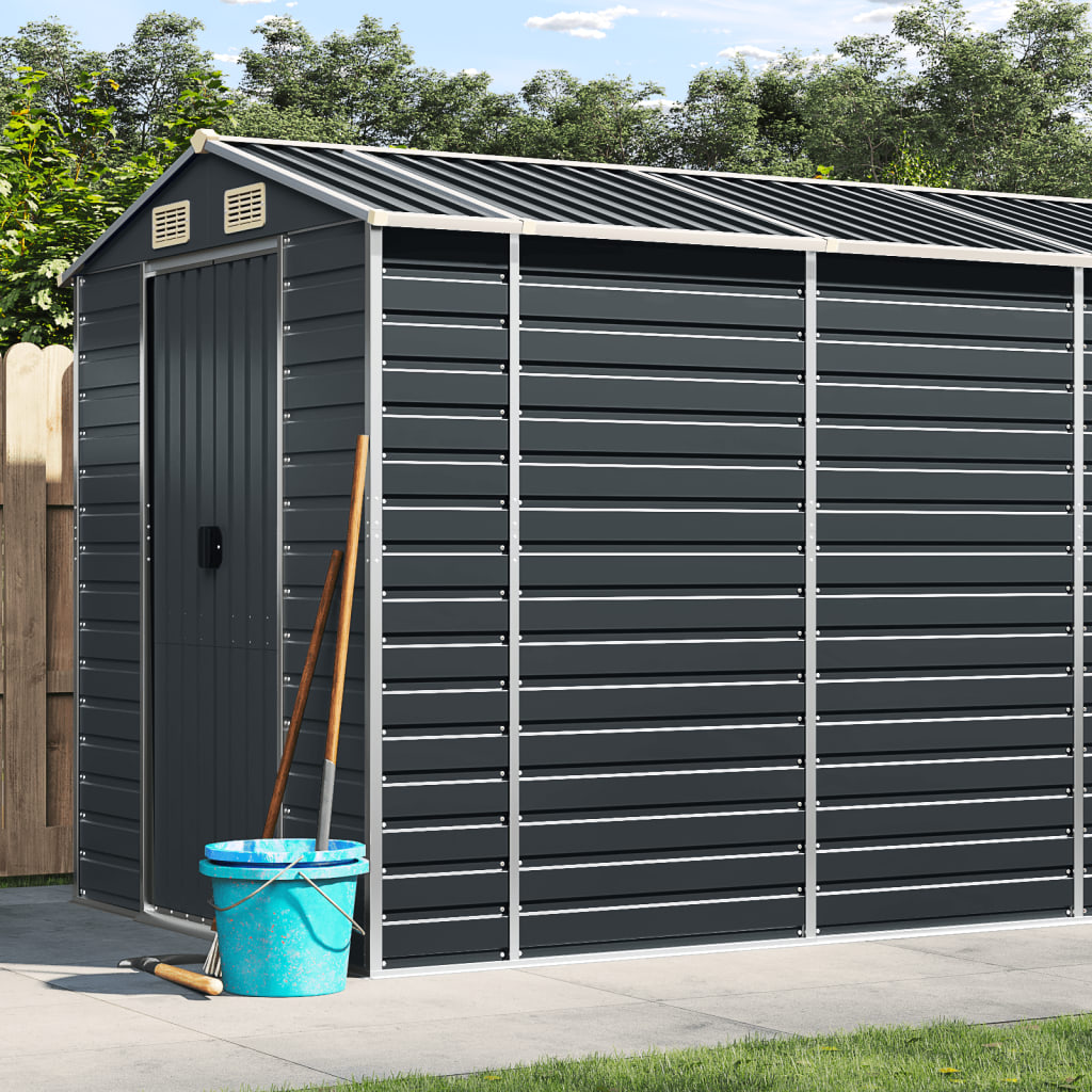 vidaXL Tuinschuur 191x130x198 cm gegalvaniseerd staal groen