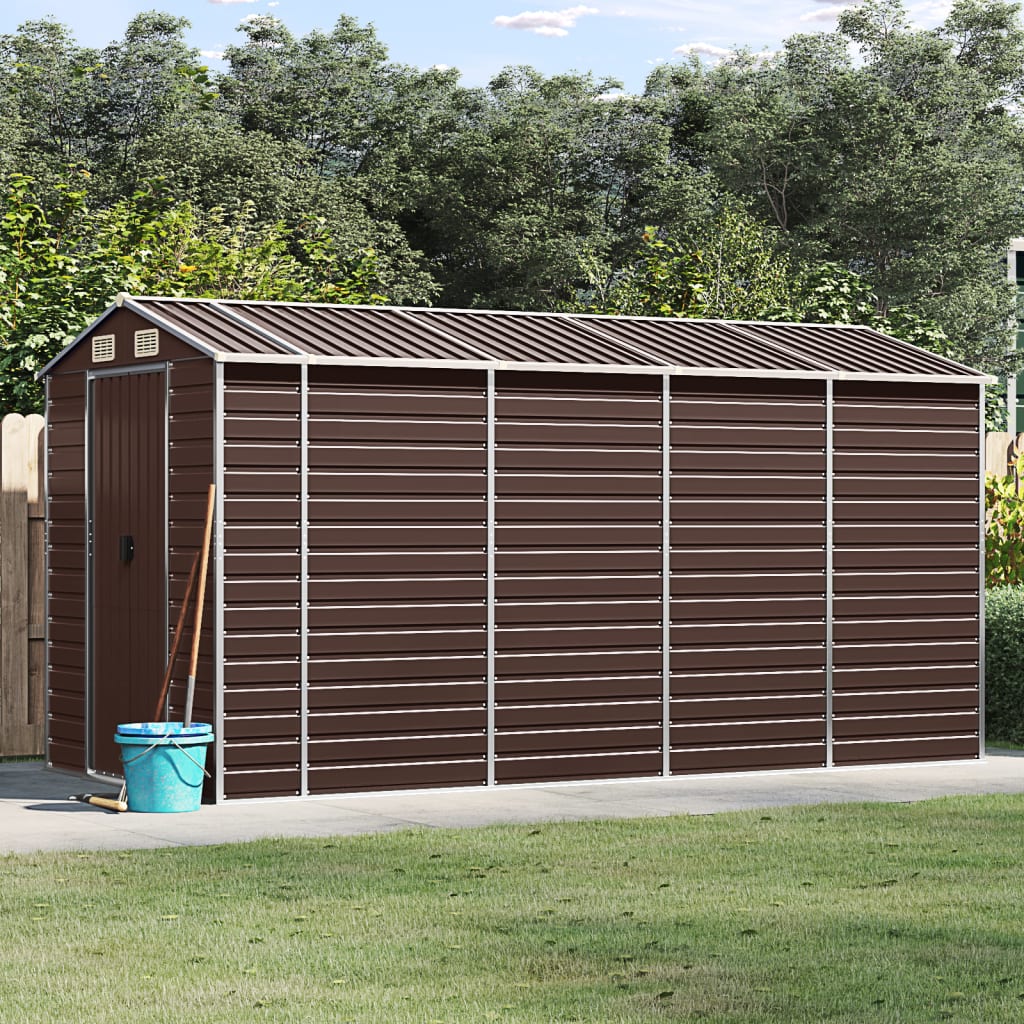 vidaXL Tuinschuur 191x130x198 cm gegalvaniseerd staal groen