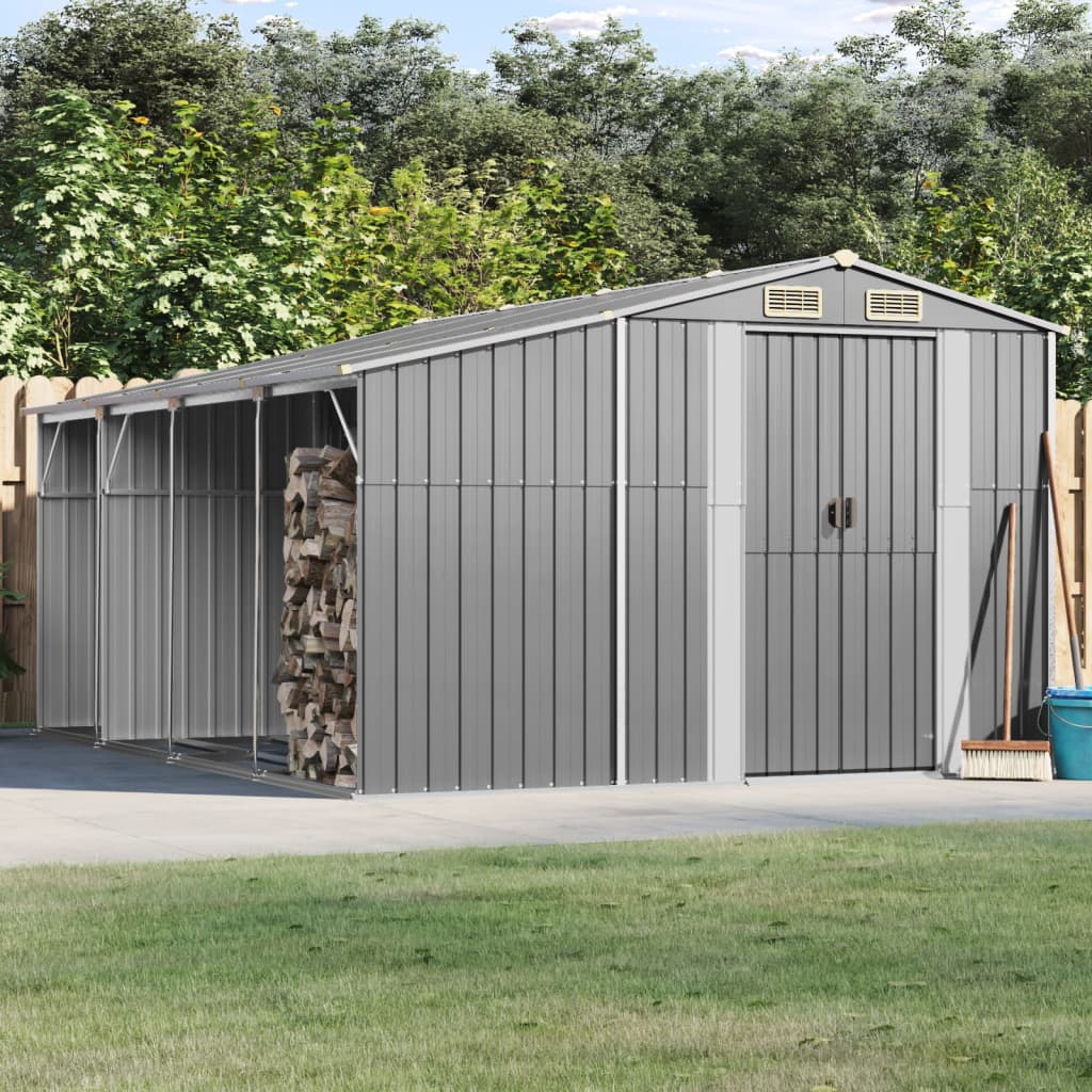 vidaXL Tuinschuur 277x192,5x179 cm gegalvaniseerd staal groen