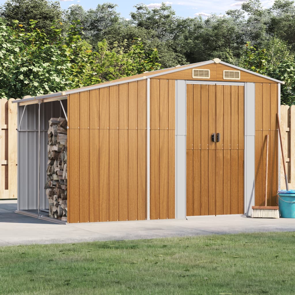 vidaXL Tuinschuur 277x192,5x179 cm gegalvaniseerd staal groen