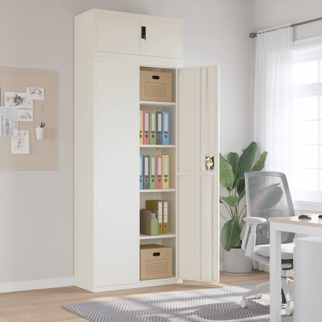 vidaXL Filing Cabinet 90x40x110 cm Steel White
