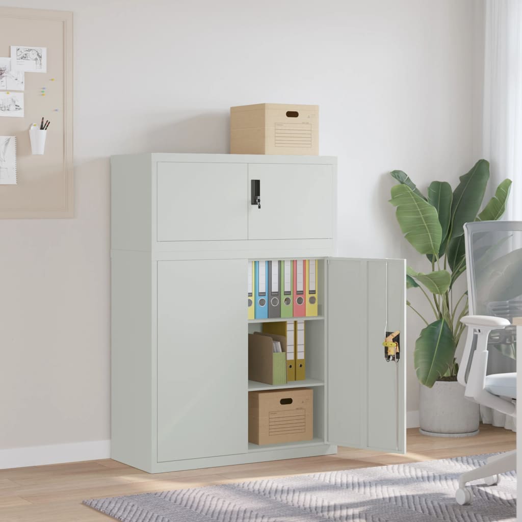 vidaXL Filing Cabinet 90x40x110 cm Steel White